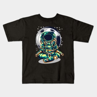 astronaut yoga space Kids T-Shirt